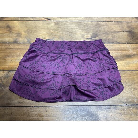 Athleta Dresses & Skirts - Athleta Floral Garden Swagger Skort Layered In California Plum Active Women's M